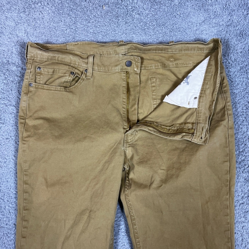 Levis 514 Jeans Mens 42x32 Khaki Tan Straight Leg Cotton Casual Formal Office